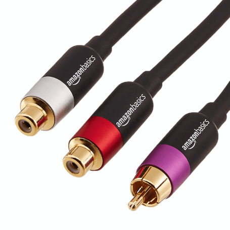 AmazonBasics 1-Male to 2-Female RCA Y-Adapter | FORMYANMAR.COM